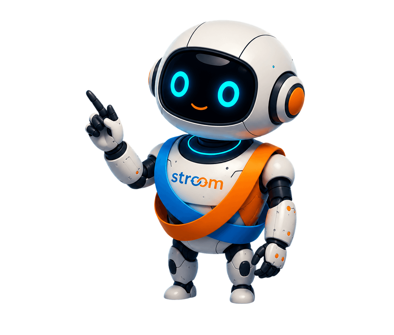 Stroomzinho, o mascote robô da Stroom